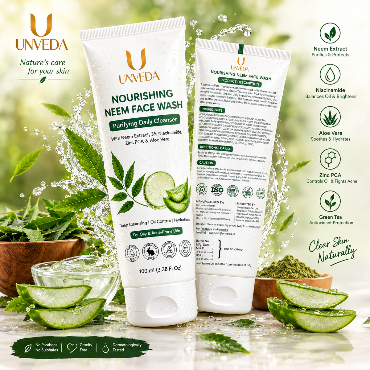 UNVEDA Nourishing Neem Face Wash